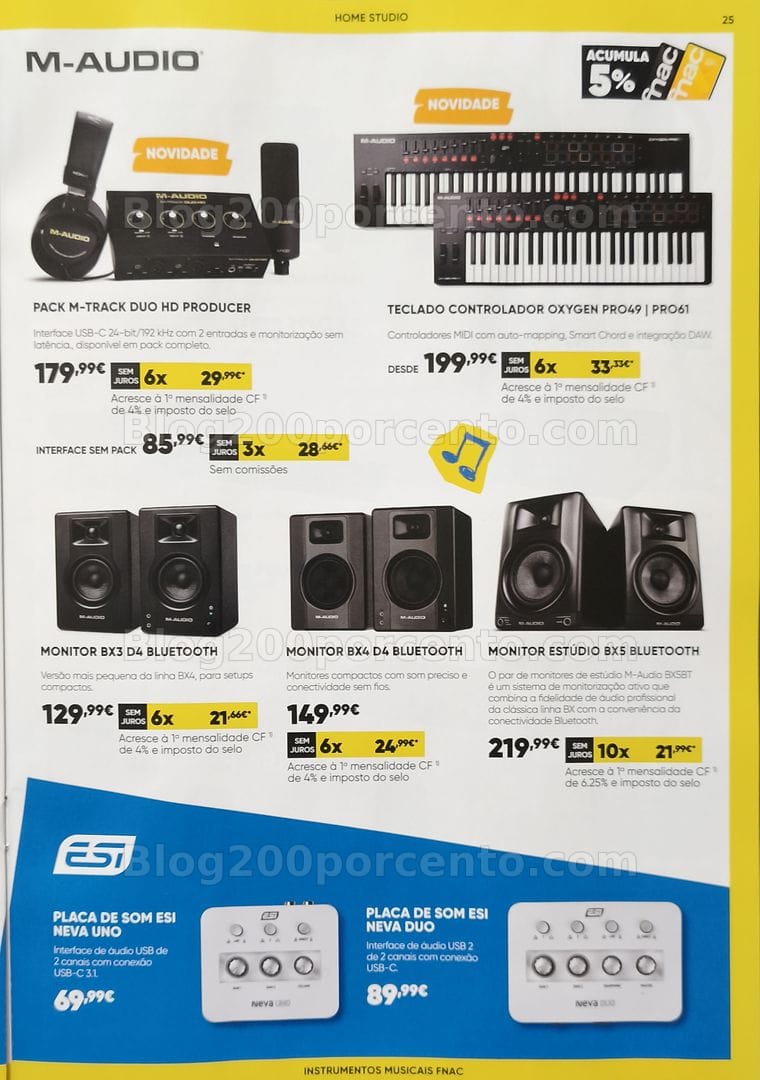 Antevisão Folheto FNAC Especial Instrumentos Musicais Promoções até 31 dezembro
