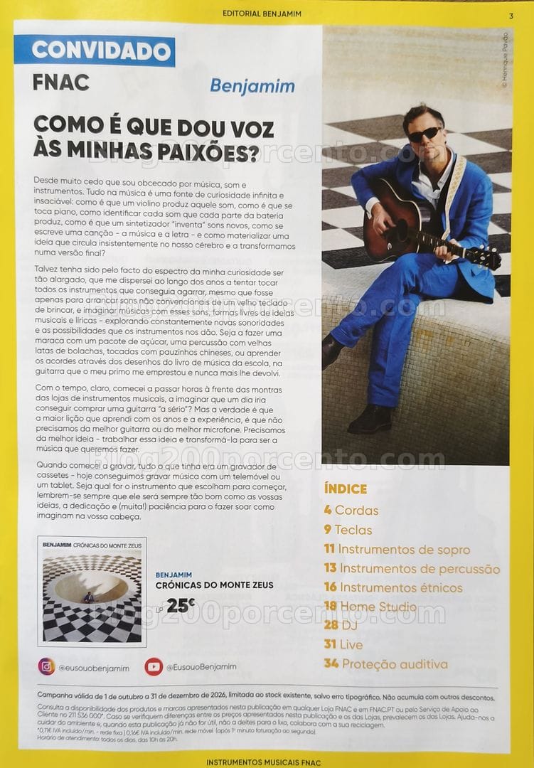 Antevisão Folheto FNAC Especial Instrumentos Musicais Promoções até 31 dezembro