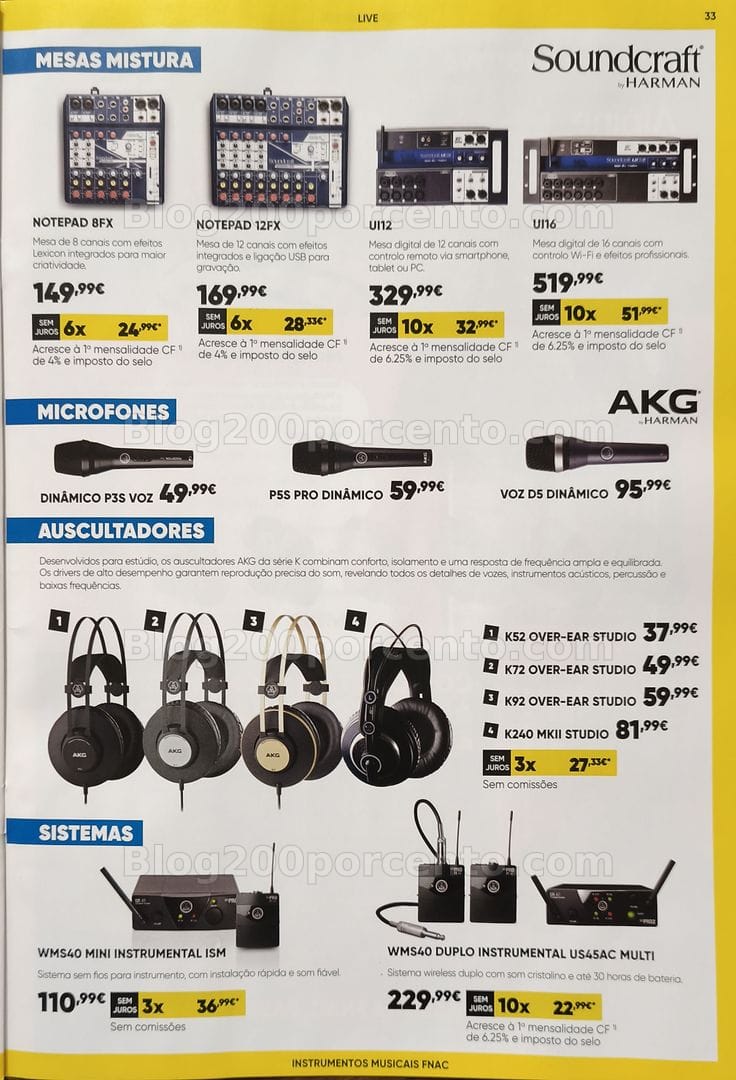 Antevisão Folheto FNAC Especial Instrumentos Musicais Promoções até 31 dezembro