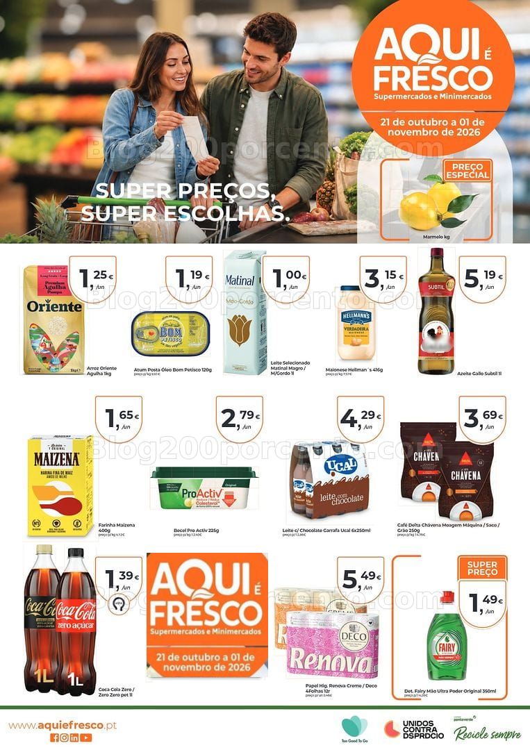 Antevisão Folheto AQUI É FRESCO Promoções de 21 outubro a 1 novembro