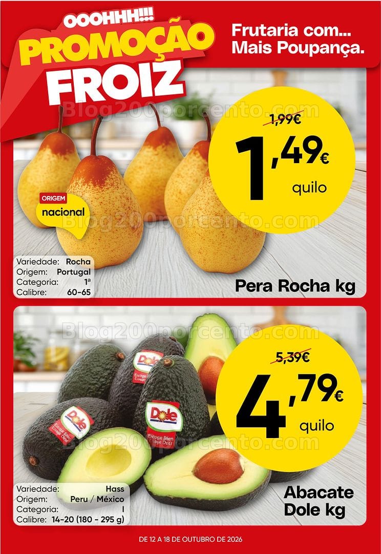 Antevisão Folheto FROIZ Promoções de 12 a 18 outubro