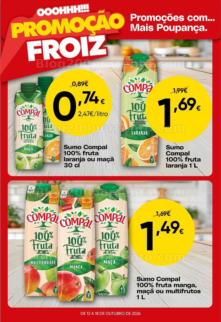 Antevisão Folheto FROIZ Promoções de 12 a 18 outubro