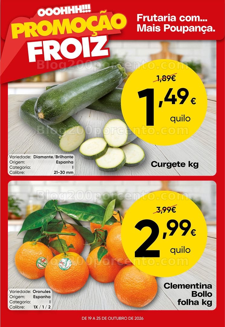 Antevisão Folheto FROIZ Promoções de 19 a 25 outubro