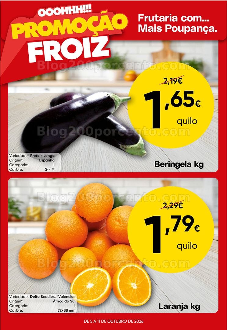 Antevisão Folheto FROIZ Promoções de 5 a 11 outubro