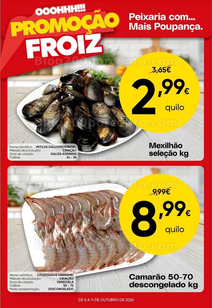 Antevisão Folheto FROIZ Promoções de 5 a 11 outubro