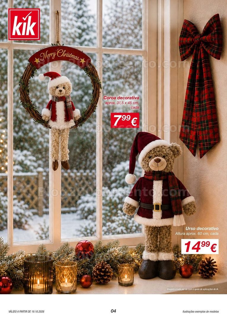Antevisão Folheto KIK Decoração e Ofertas de Natal Promoções a partir de 19 outubro