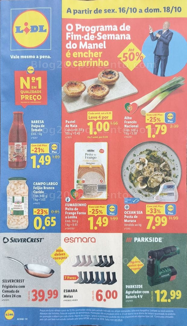 Antevisão Folheto LIDL Promoções Fim de Semana - 16 a 18 outubro