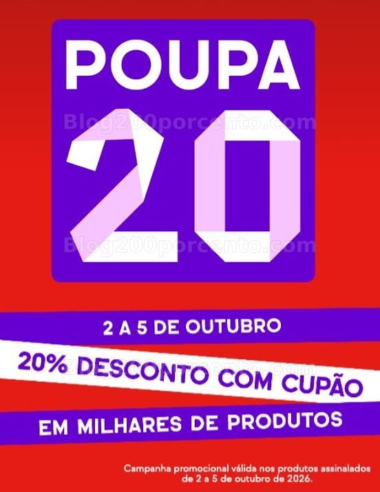 ALERTA WORTEN - 20% Desconto com cupão "POUPA20" em milhares de produtos - 2 a 5 outubro!