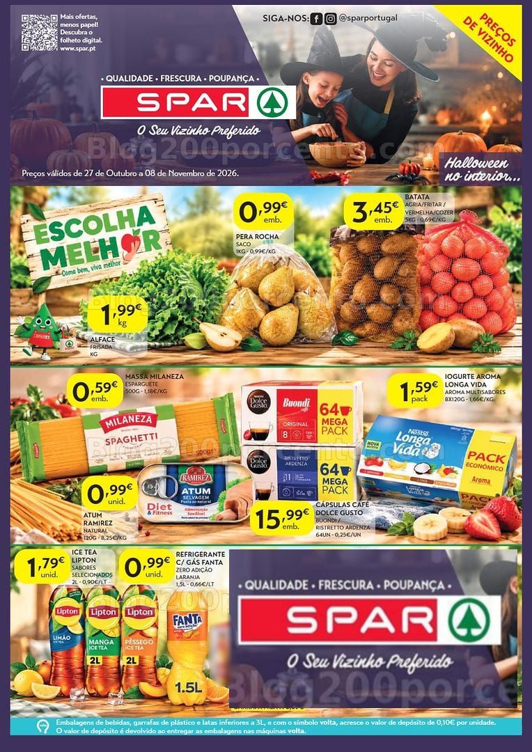 Antevisão Folheto SPAR Promoções de 27 outubro a 8 novembro