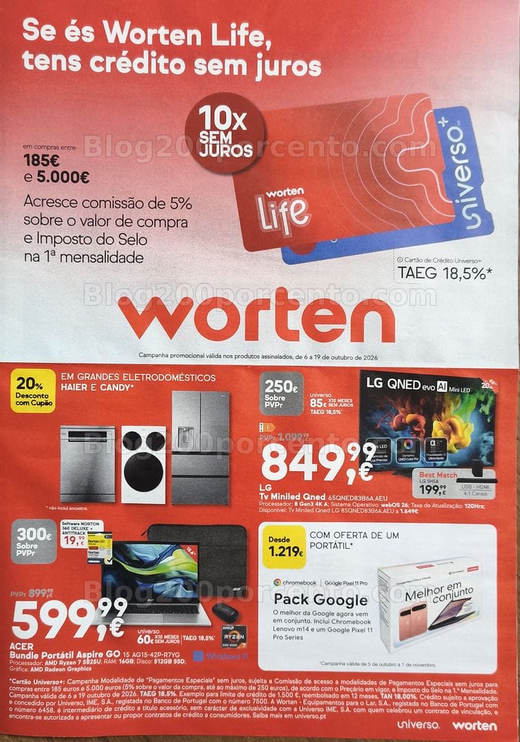 Antevisão Folheto WORTEN Promoções até 19 outubro