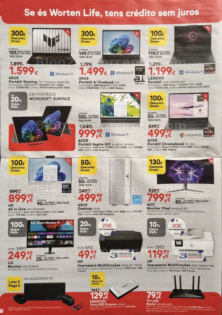Antevisão Folheto WORTEN Promoções até 19 outubro