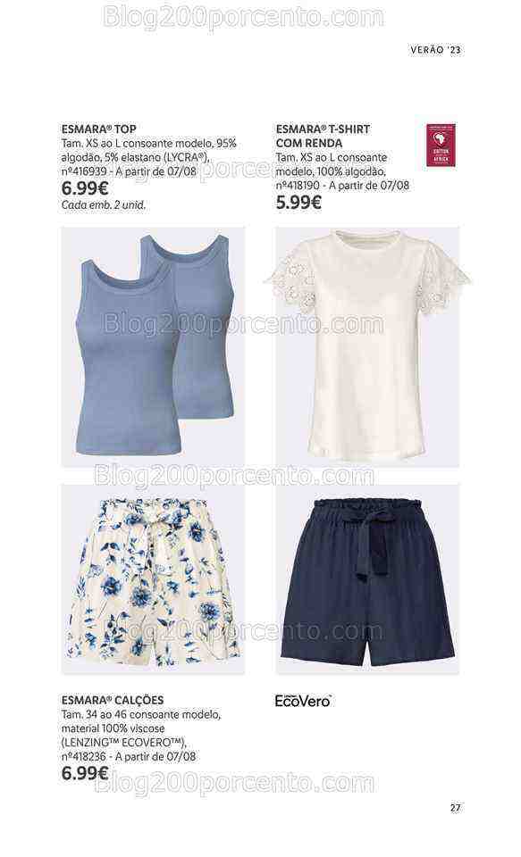 Antevisão Folheto LIDL Moda Verão Promoções a partir de 26 junho