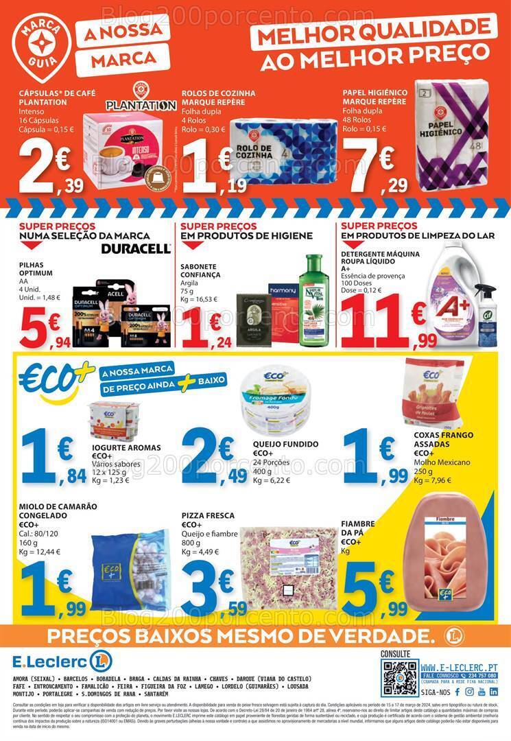 Antevisão Folheto E-LECLERC Promoções Fim de Semana - 15 a 17 março