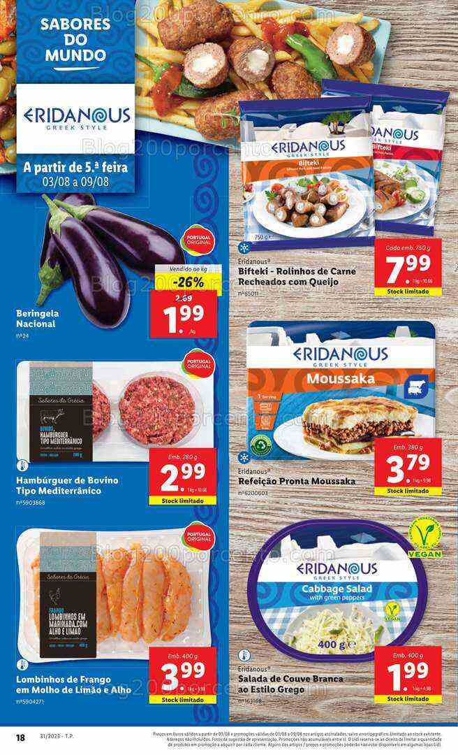 Antevisão Folheto LIDL Sabores do Mundo Promoções de 3 a 9 agosto