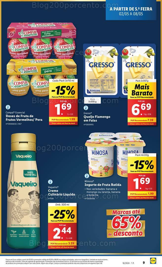 Antevisão Folheto LIDL Grandes Marcas até 65% de desconto - 2 a 8 maio