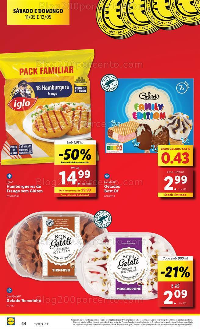 Antevisão Folheto LIDL Promoções Fim de Semana - 11 a 13 maio