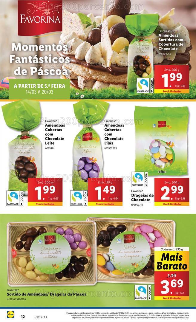 Antevisão Folheto LIDL Páscoa Promoções de 14 a 20 março