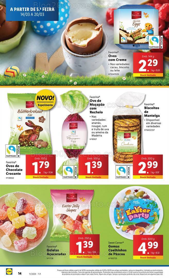 Antevisão Folheto LIDL Páscoa Promoções de 14 a 20 março