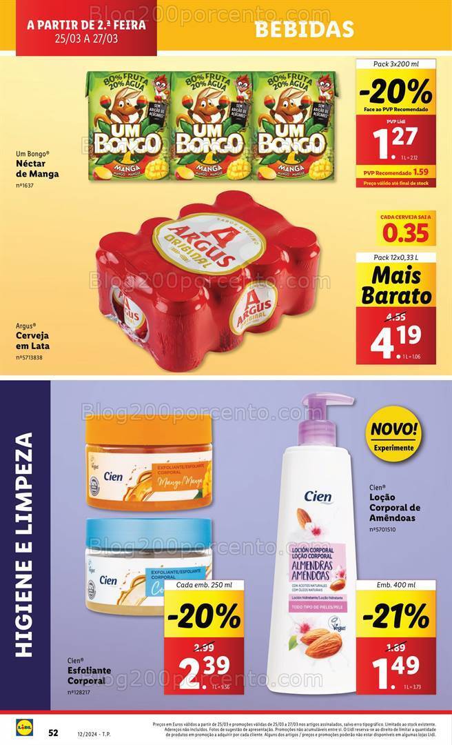 Antevisão Folheto LIDL Supermercado Promoções de 25 a 27 março