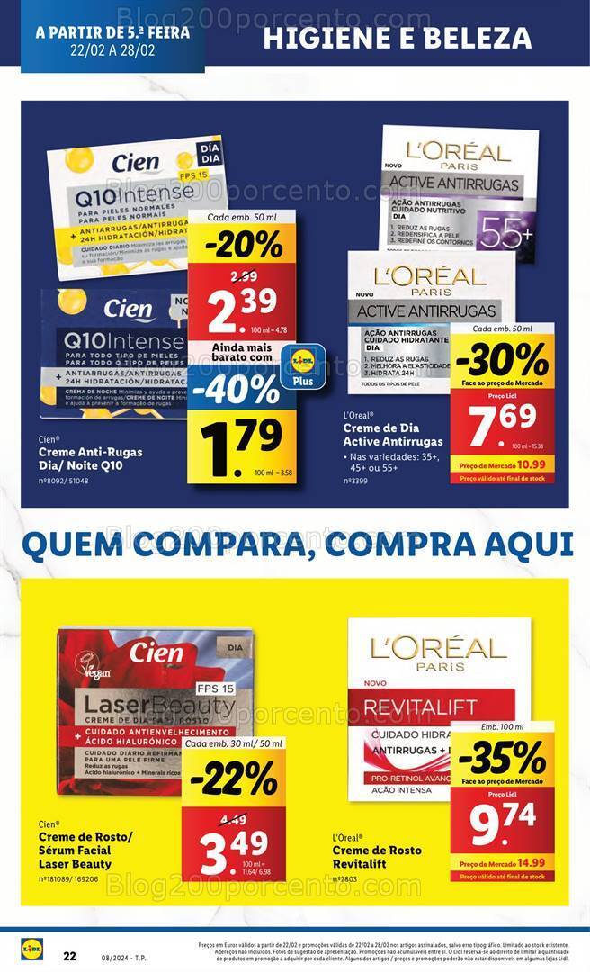 Antevisão Folheto LIDL Promoções de 22 a 28 fevereiro