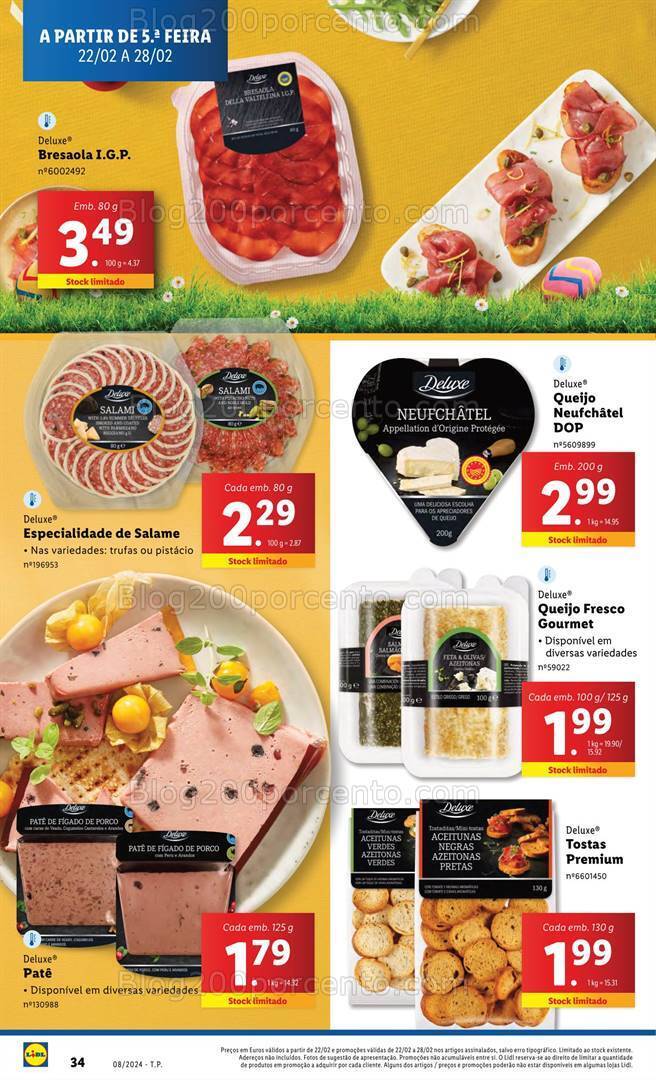 Antevisão Folheto LIDL Páscoa Promoções de 22 a 28 fevereiro
