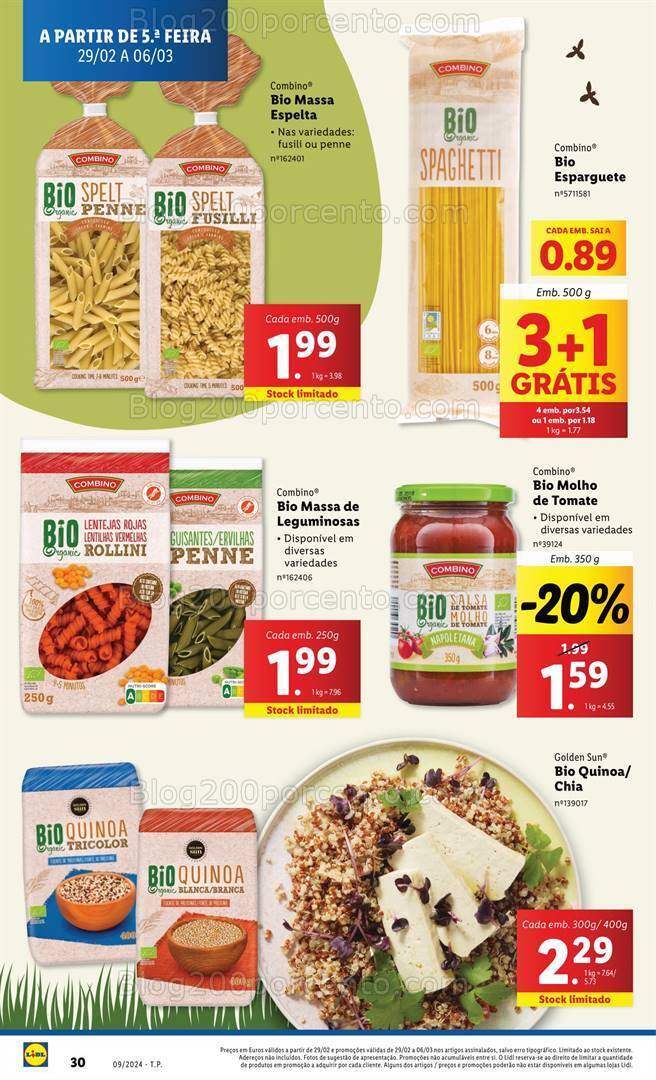 Antevisão Folheto LIDL Especial Bio Promoções de 29 fevereiro a 6 março