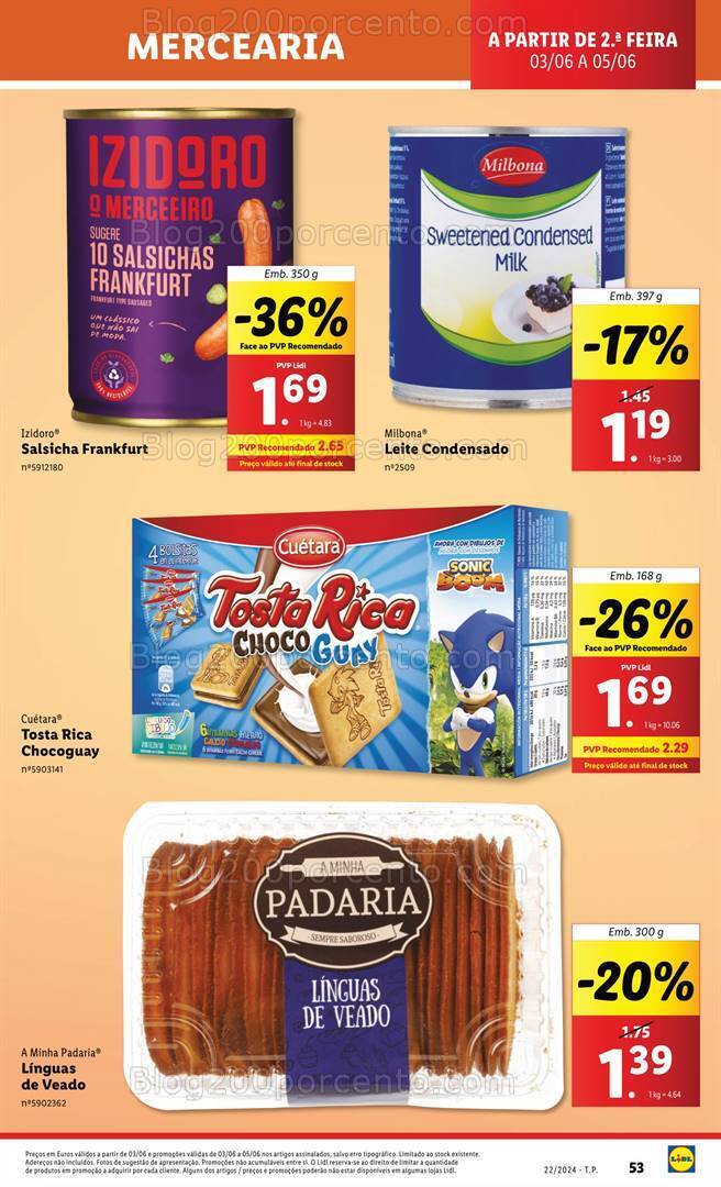 Antevisão Folheto LIDL Supermercado Promoções de de 3 a 5 junho
