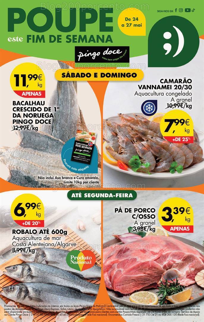 Antevisão Folheto PINGO DOCE Promoções Fim de Semana - 24 a 27 maio