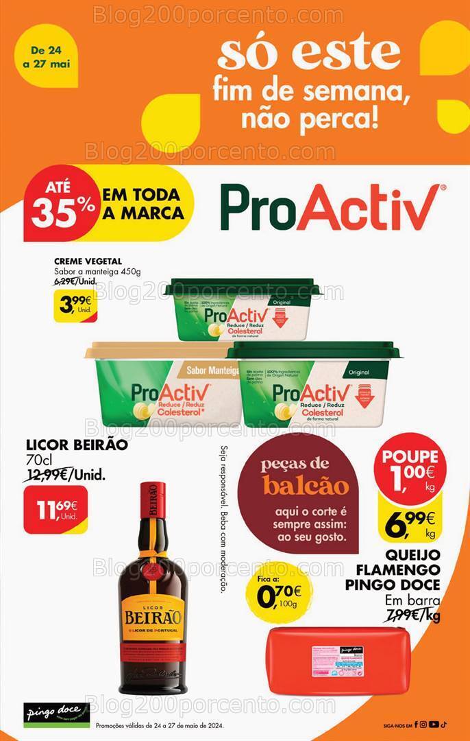Antevisão Folheto PINGO DOCE Promoções Fim de Semana - 24 a 27 maio
