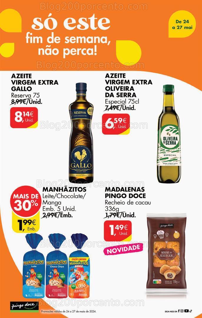 Antevisão Folheto PINGO DOCE Promoções Fim de Semana - 24 a 27 maio