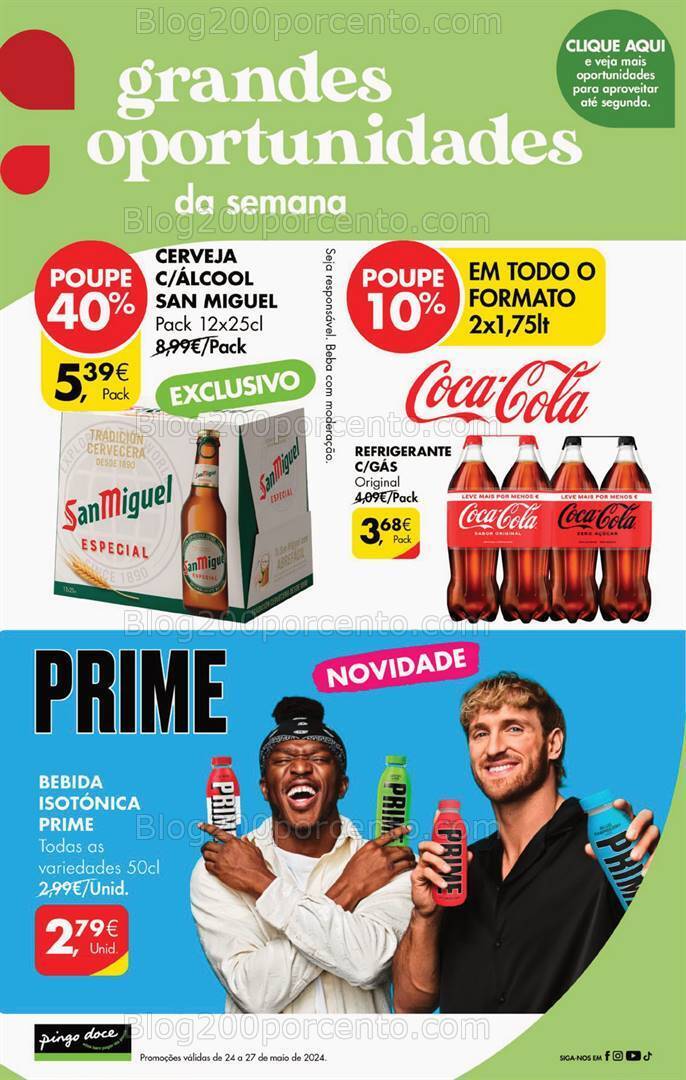 Antevisão Folheto PINGO DOCE Promoções Fim de Semana - 24 a 27 maio