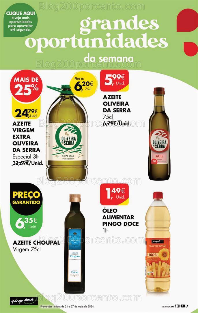 Antevisão Folheto PINGO DOCE Promoções Fim de Semana - 24 a 27 maio