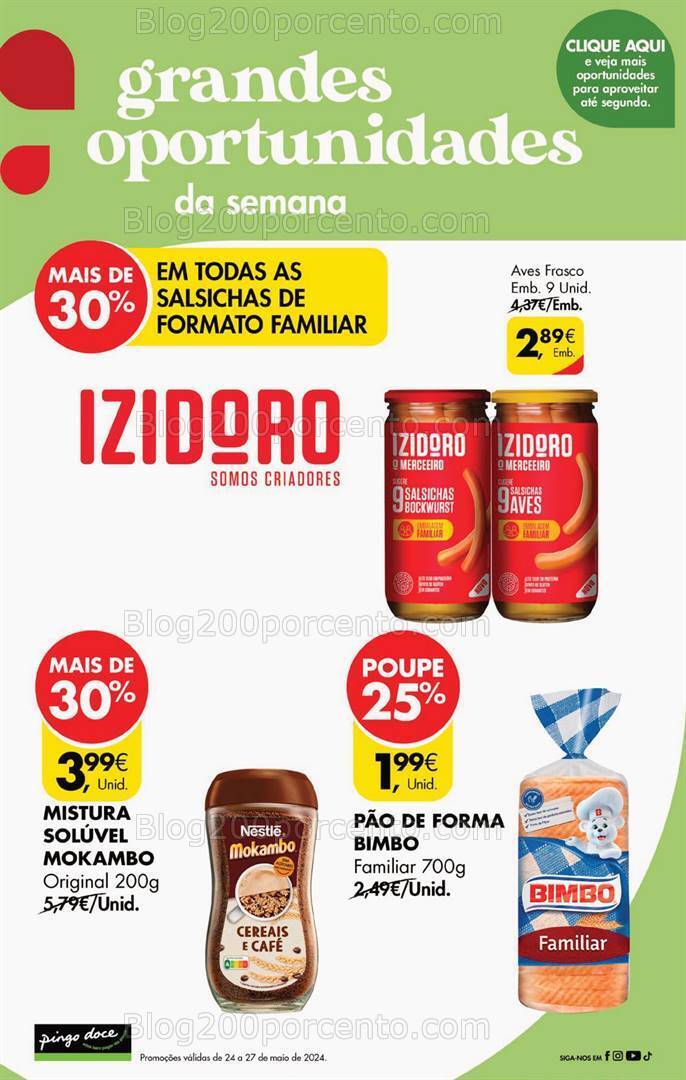 Antevisão Folheto PINGO DOCE Promoções Fim de Semana - 24 a 27 maio