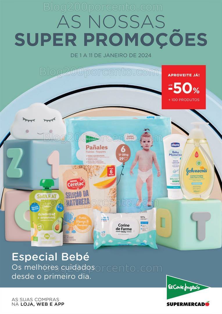 Antevisão Folheto EL CORTE INGLÉS Promoções de 1 a 11 janeiro