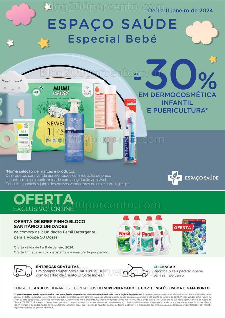 Antevisão Folheto EL CORTE INGLÉS Promoções de 1 a 11 janeiro