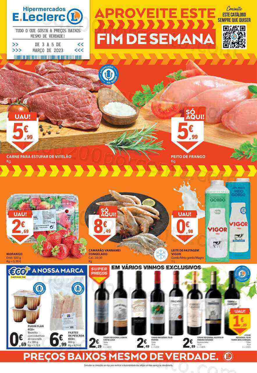 Antevisão Folheto E-LECLERC Promoções Fim de Semana - 3 a 5 março