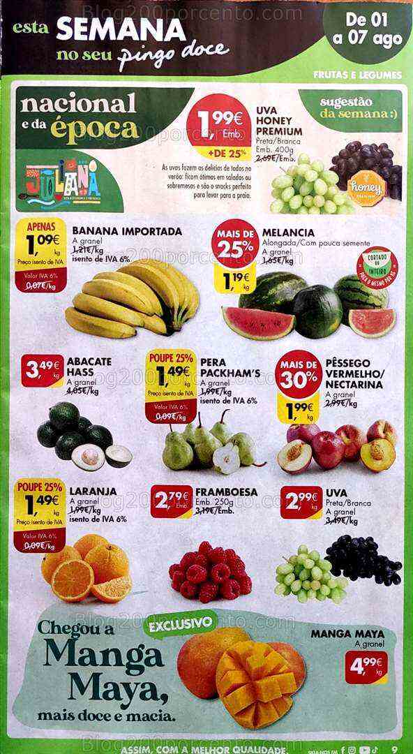 Antevisão Folheto PINGO DOCE Promoções de 1 a 7 agosto