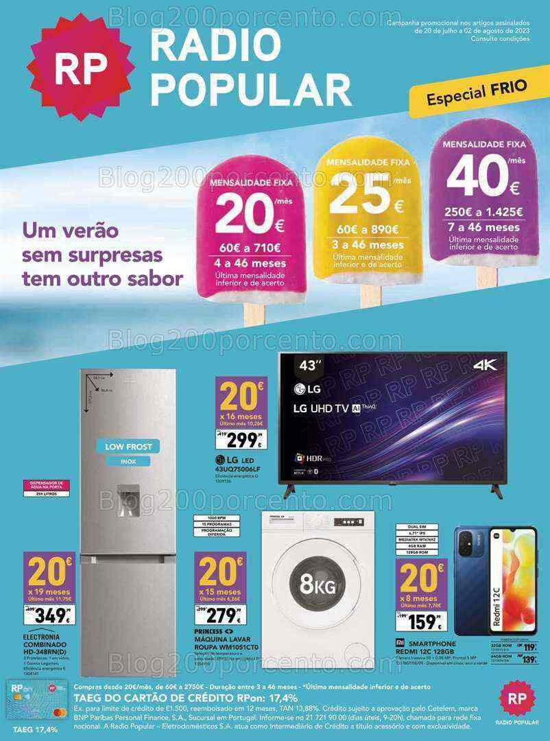 Antevisão Folheto RADIO POPULAR Promoções de 20 julho a 2 agosto
