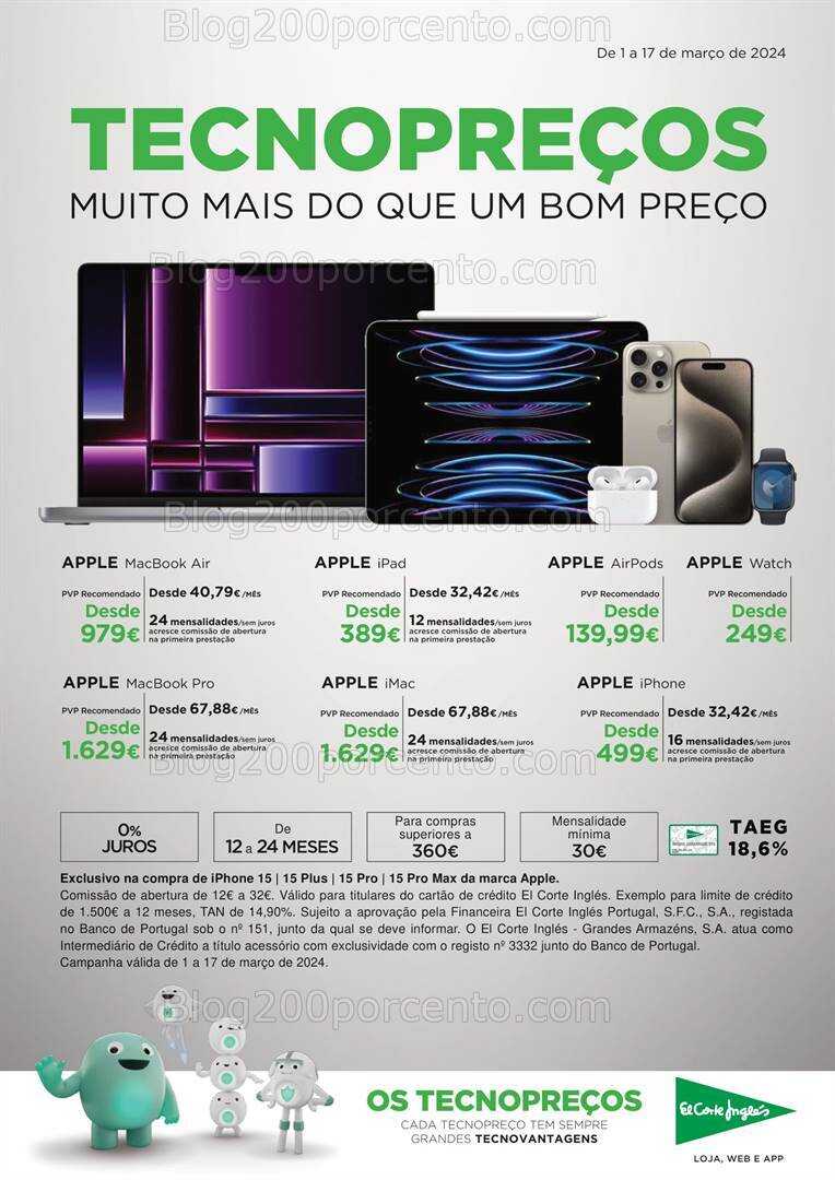 Antevisão Folheto EL CORTE INGLÉS Tecnologia Promoções de 1 a 17 março