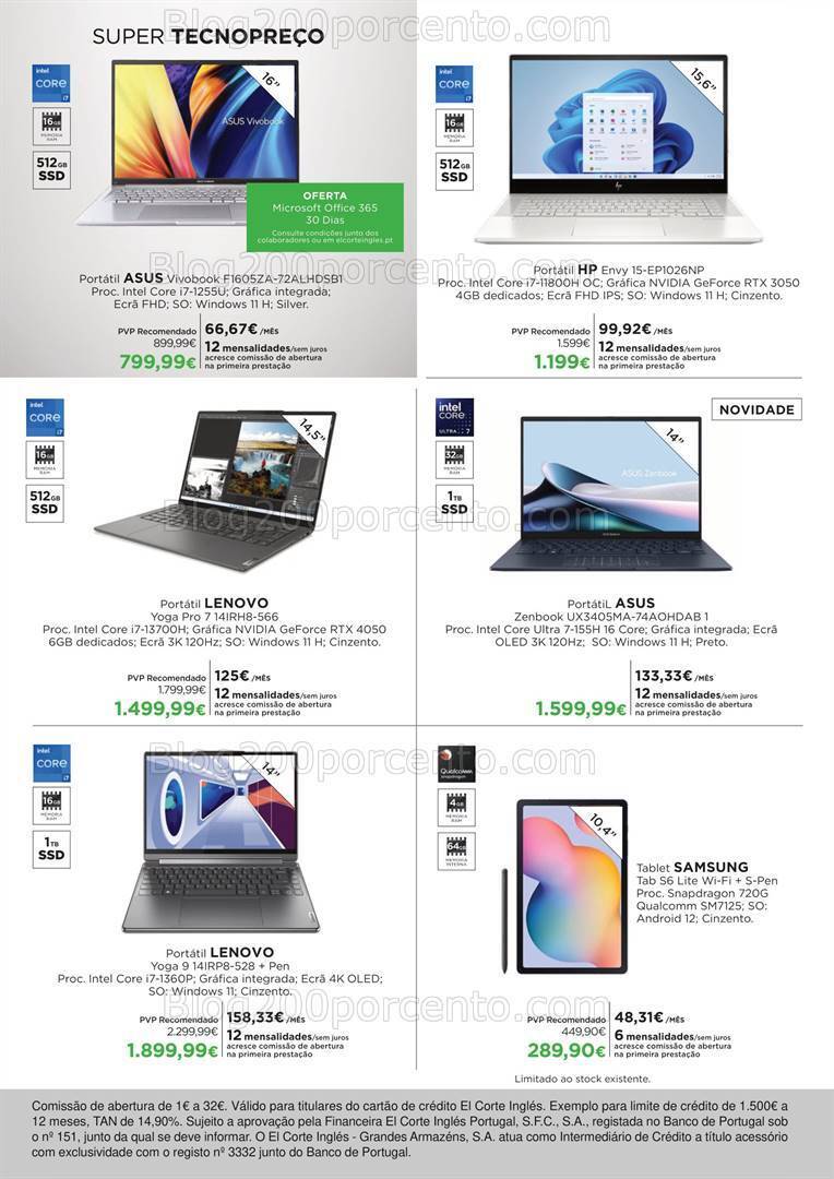 Antevisão Folheto EL CORTE INGLÉS Tecnologia Promoções de 1 a 17 março