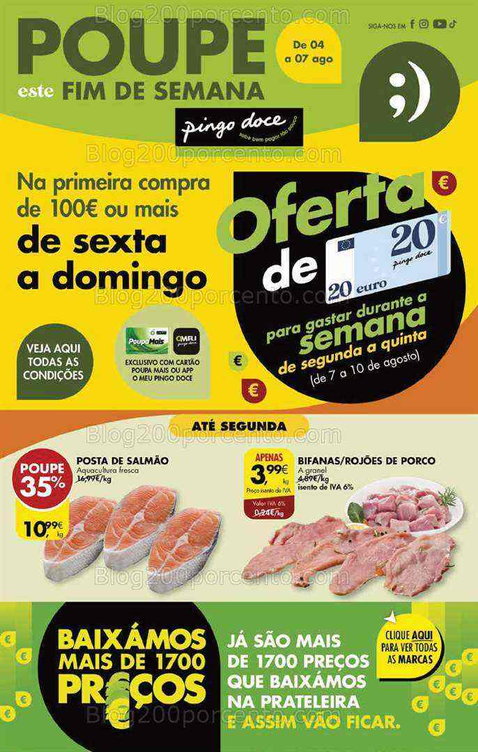 Antevisão Folheto PINGO DOCE Promoções Fim de Semana - 4 a 7 agosto