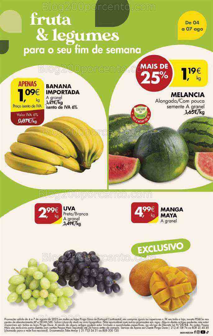 Antevisão Folheto PINGO DOCE Promoções Fim de Semana - 4 a 7 agosto