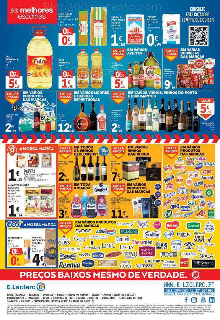 Antevisão Folheto E-LECLERC Promoções de 11 a 13 agosto