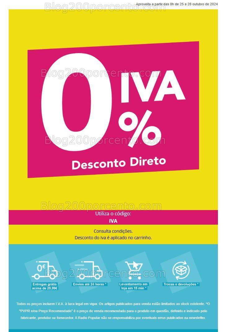 Oferta do Iva RADIO POPULAR Promoções de 25 a 28 outubro