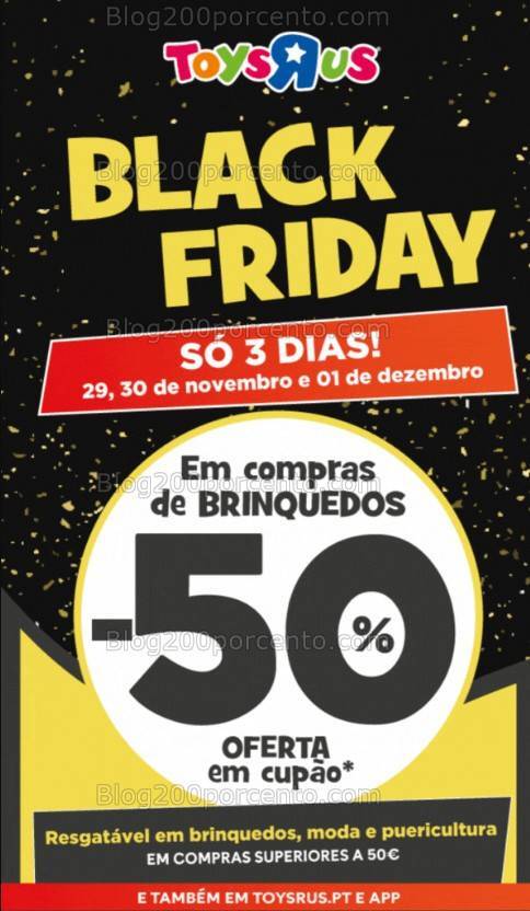 50% de desconto TOYSRUS Promoções de 29 novembro a 1 dezembro
