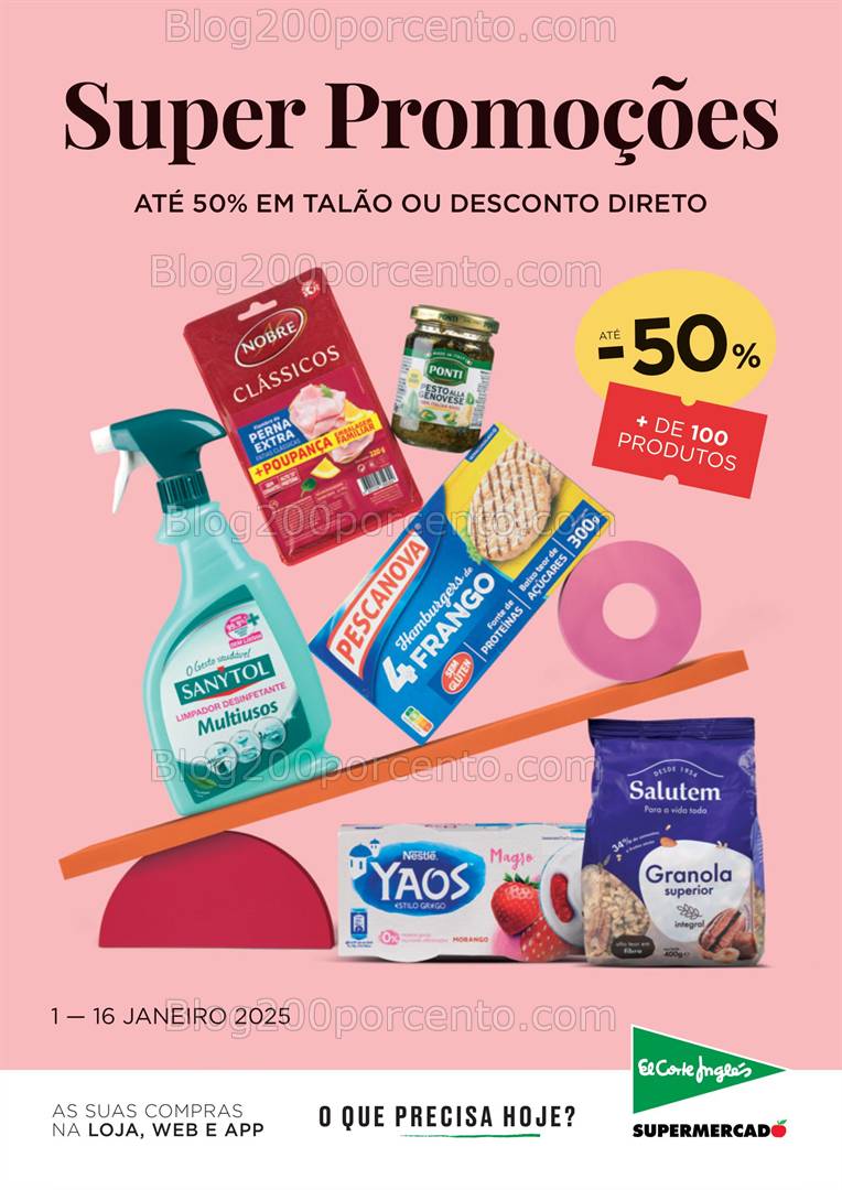 Antevisão Folheto EL CORTE INGLÉS Promoções de 1 a 16 janeiro