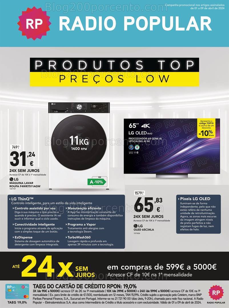 Antevisão Folheto RADIO POPULAR Promoções de 1 a 9 abril