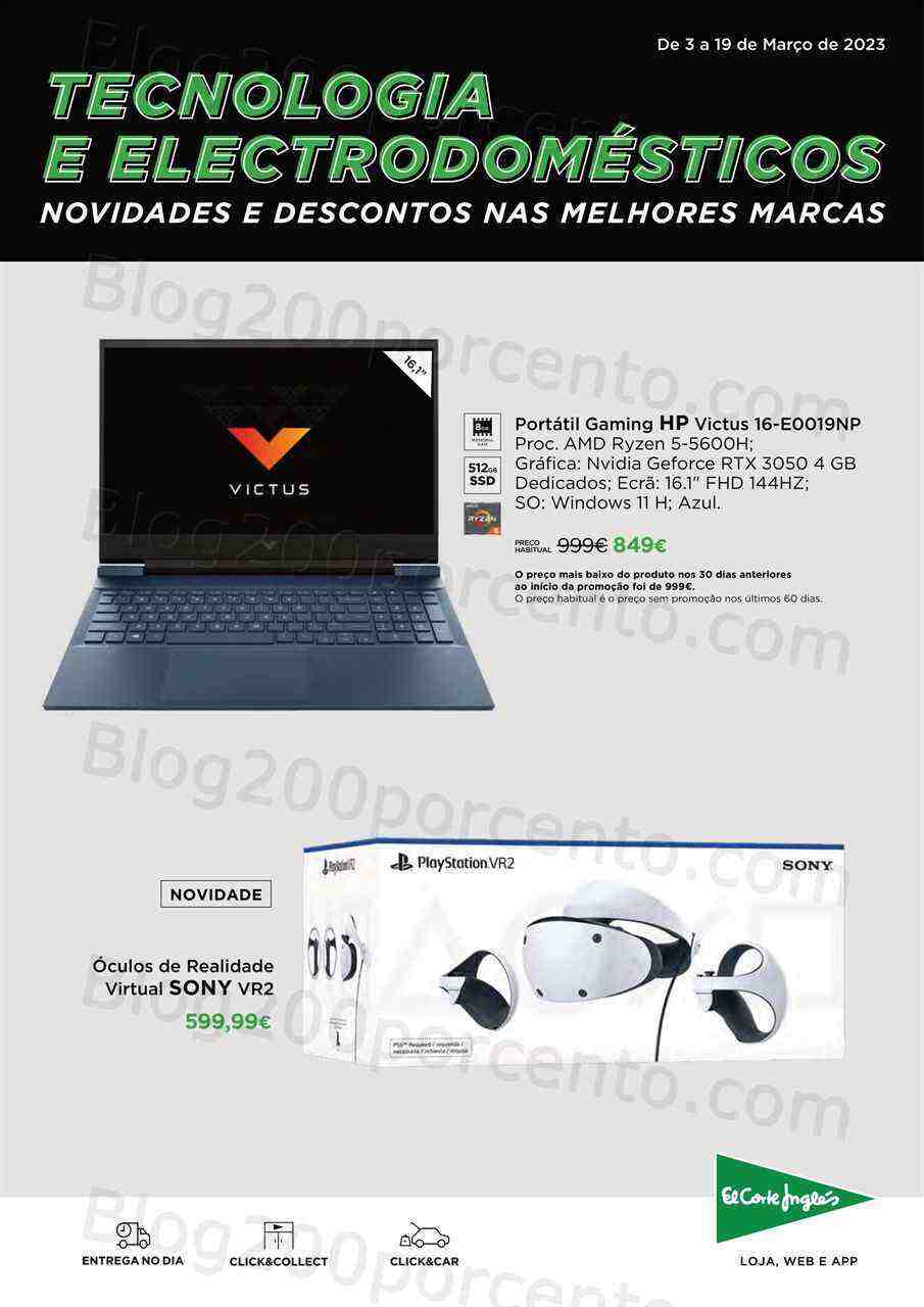 Antevisão Folheto EL CORTE INGLÉS Tecnologia Promoções de 3 a 19 março