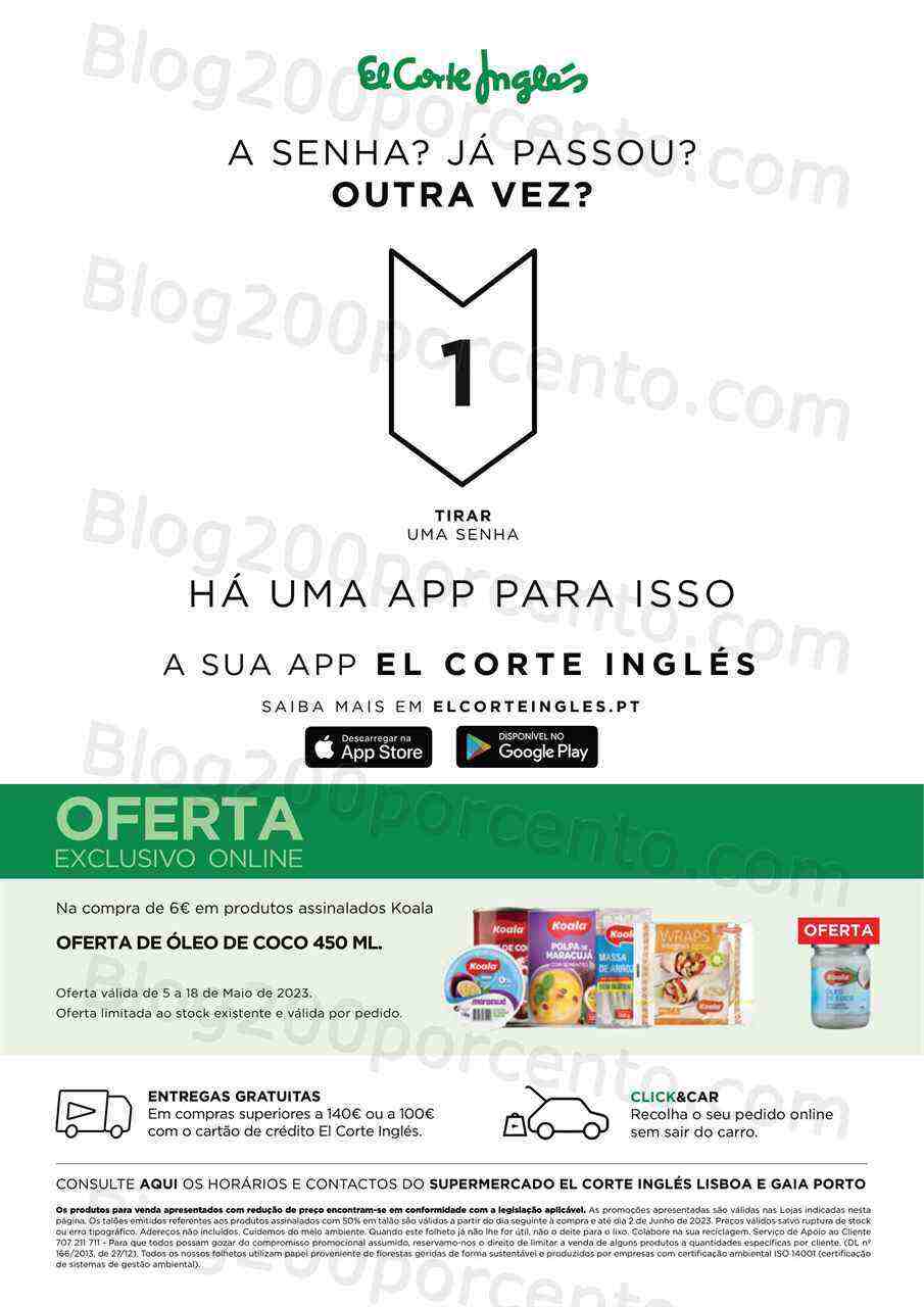Antevisão Folheto EL CORTE INGLÉS Promoções de 5 a 18 maio