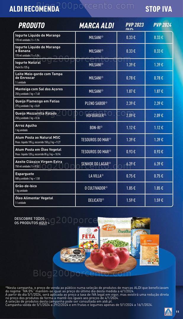 Antevisão Folheto ALDI Especial IVA 0% Promoções de 3 a 9 janeiro